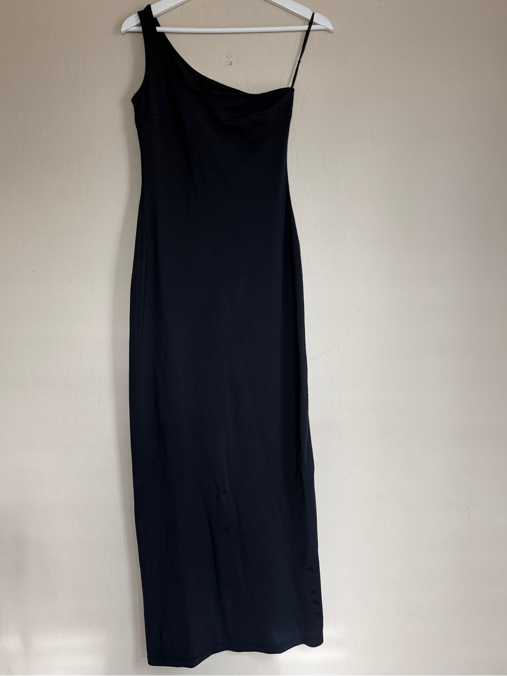 Mark Wong Nark Y2K Black One Shoulder Maxi Dress Bodycon Form Fitting Medium